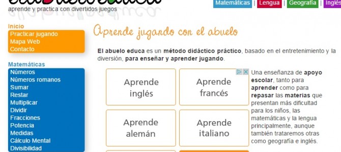 El abuelo educa, juegos de refuerzo educativo. El abuelo educa, juegos de refuerzo educativo.