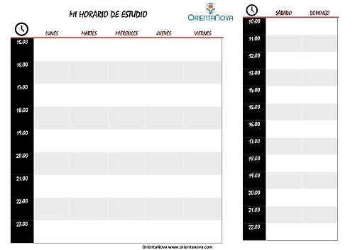 horario de estudio