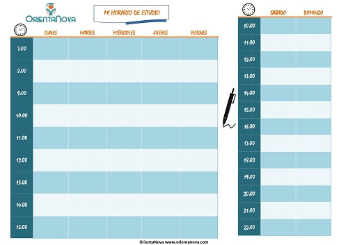 horario de estudio