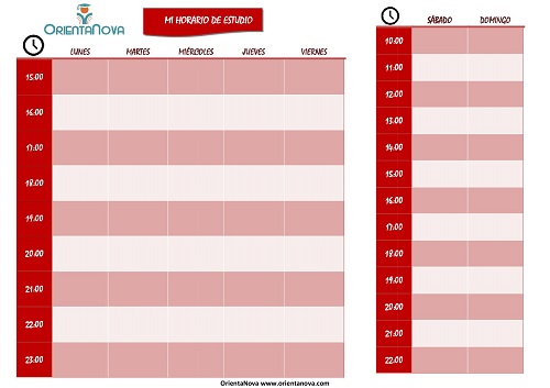 horario de estudio